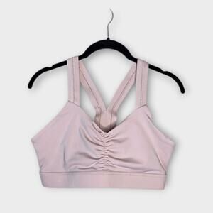 Handful Y-Back Sports Bra Blush Beige High Impact Running Women's Large